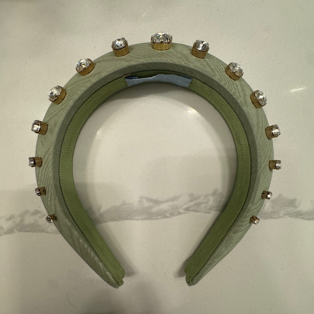 Hill House Jeweled Halo Headband - Green
